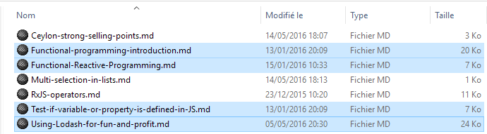 Multi-selection in Windows Explorer